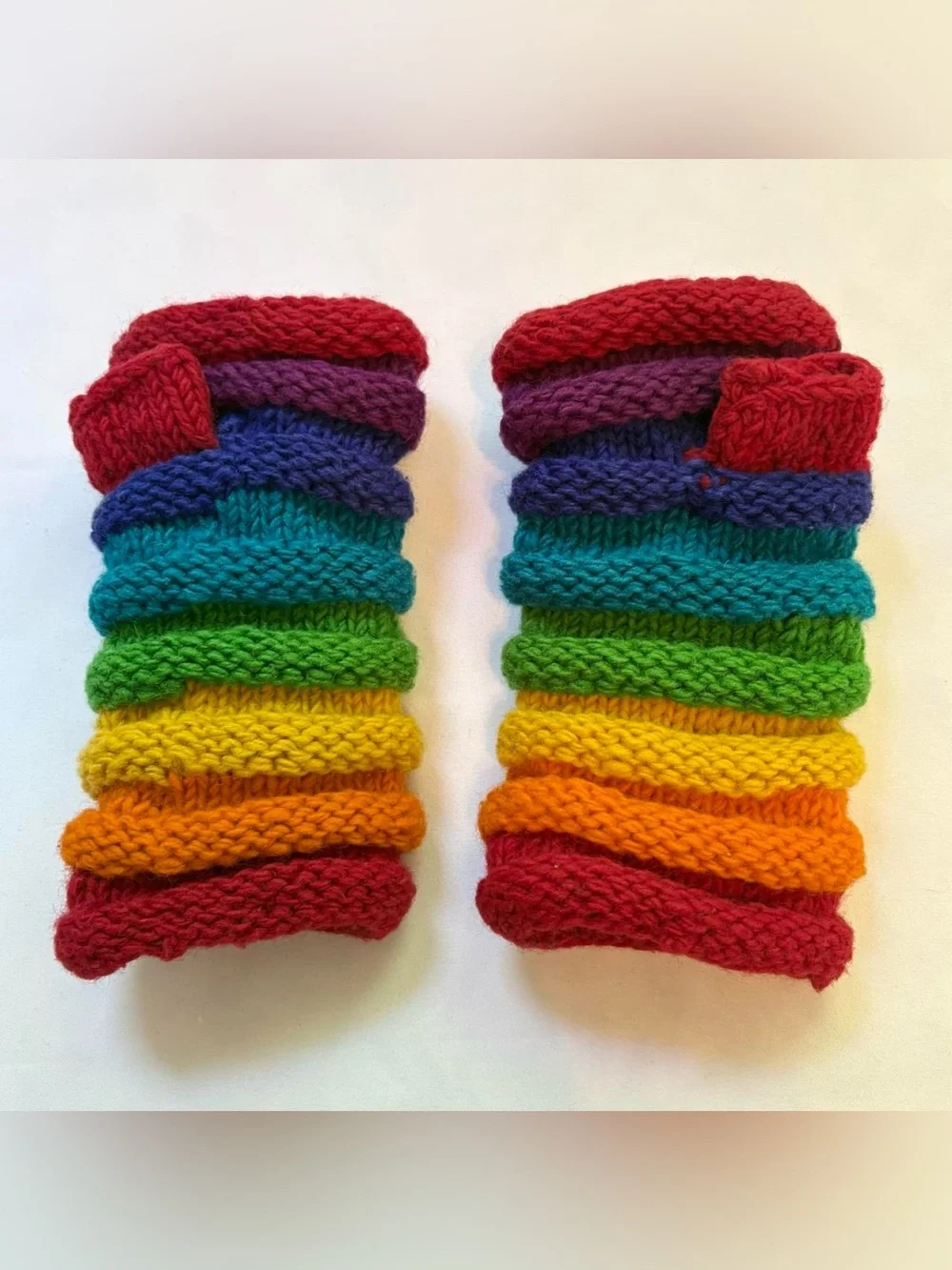 Wool Rainbow Striped Gloves